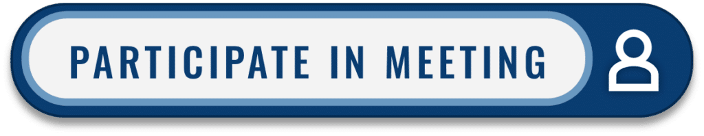 A blue button with white text reading Participate in Meeting and a white user icon on the right side.