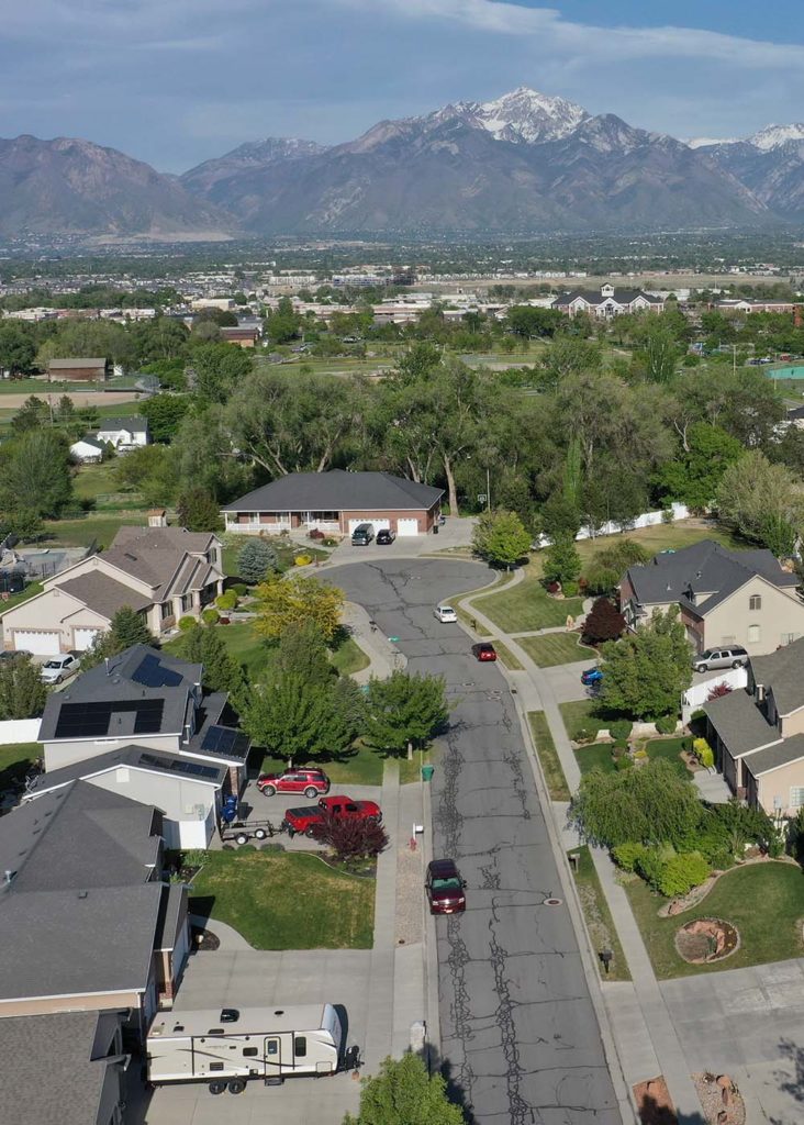 aerial view of West Jordan neighborhood