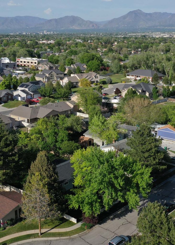 aerial view of West Jordan neighborhood