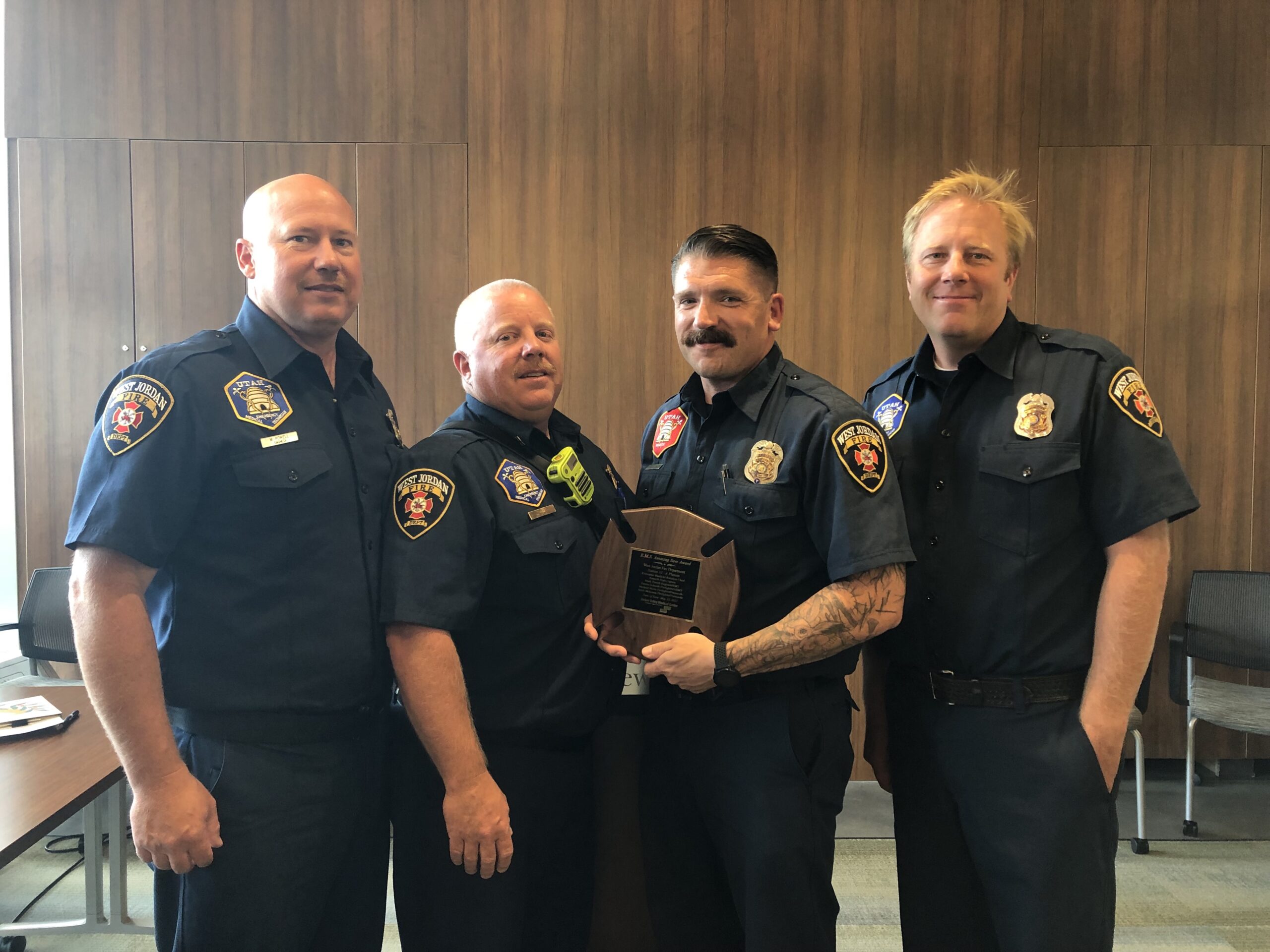 West Jordan Fire Station 53 Accepts ‘Amazing Save Award’