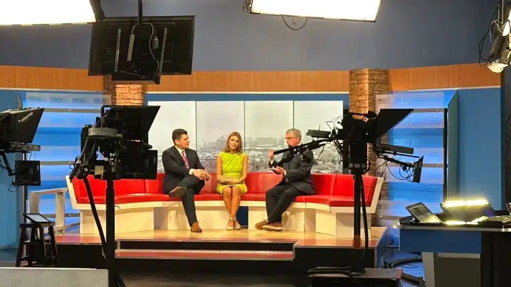 Mayor Burton on Fox 13's Good Day Utah chatting about his reelection