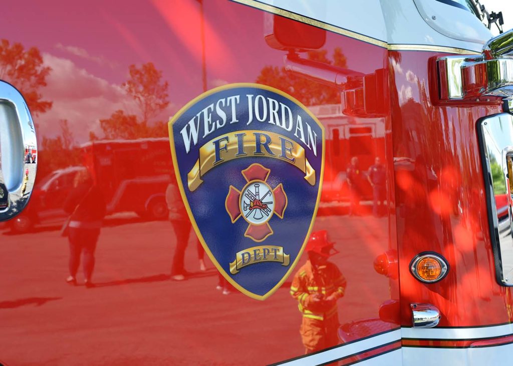 close up of West Jordan Fire Department's new fire engine